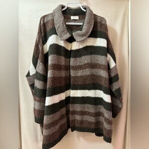 Vasilka Handmade Merino Wool Chunky Striped Oversized Boho Sweater